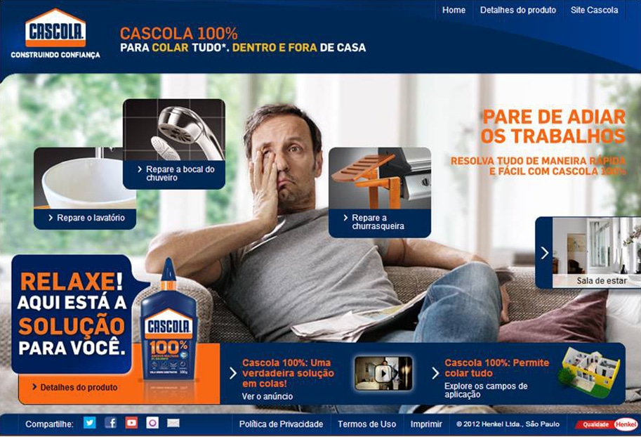 Hotsite Cascola 100% Adesivo Multiuso